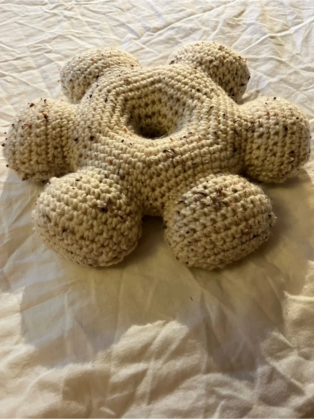 10” handmade pillow shaped like a ships helm